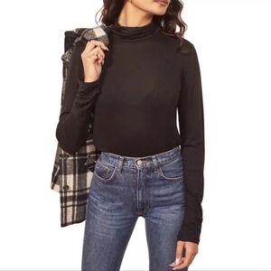 Reformation Black Billie Turtleneck Sweater